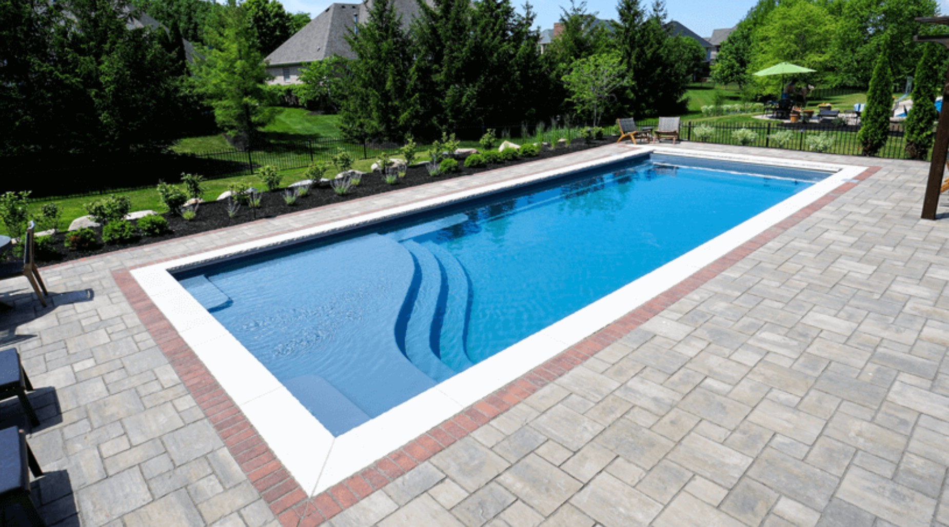 Grace Beach Entry - Sandstone Evansville, Indiana Pool Builder Evansville, Indiana Pool Contractor Evansville, Indiana Pool Company